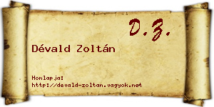 Dévald Zoltán névjegykártya