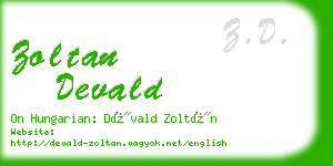 zoltan devald business card